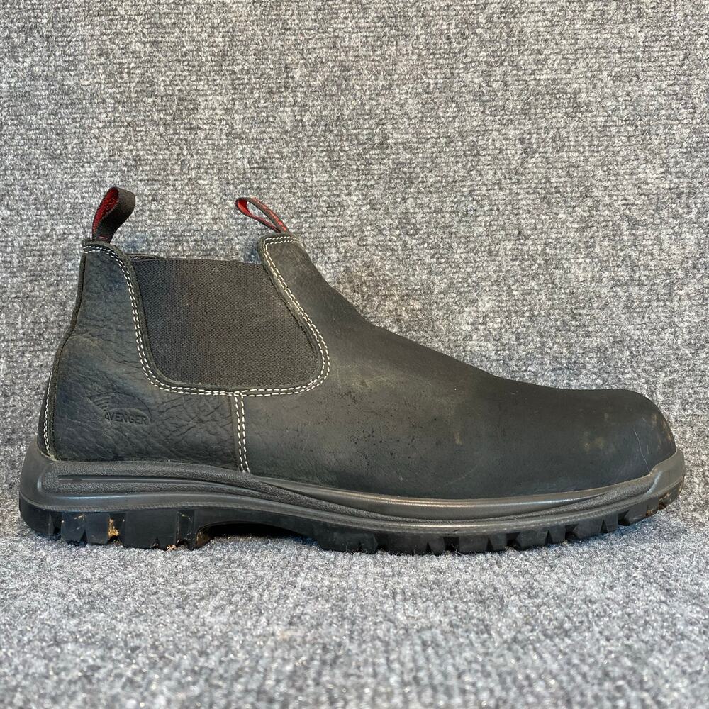 Avenger Mens 16 Foreman ROMEO Pull on Work Boots Black Leather A7111